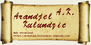 Aranđel Kulundžić vizit kartica